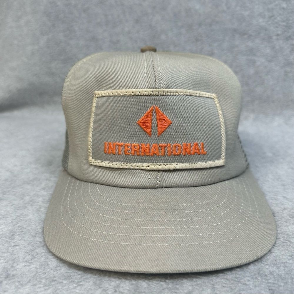 International Trucker Hat Cap Adult‎ Mesh Snapback Beige Adjustable Causal Work